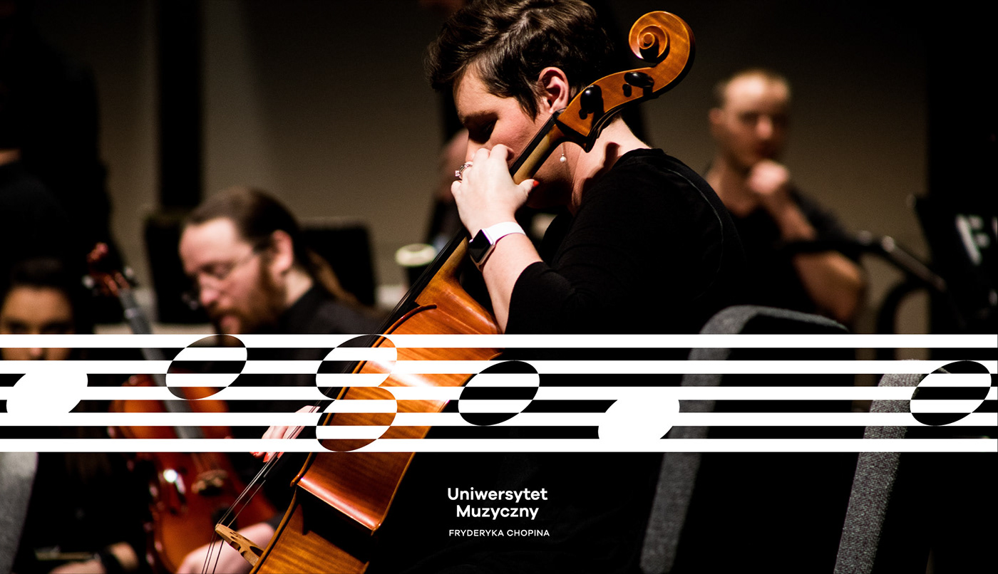 branding  Chopin identity minimaldesign music school University wedzicka