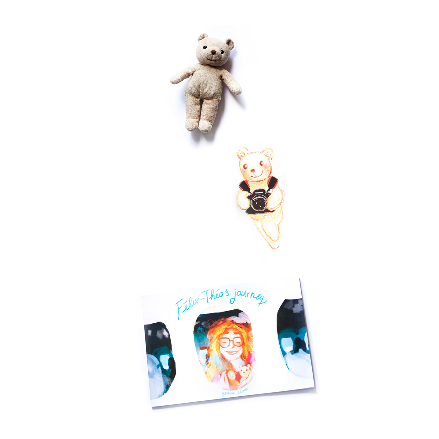 Photography  children stuffed animal teddy bear ILLUSTRATION  children's book journey Travel Journal airplane Travelling