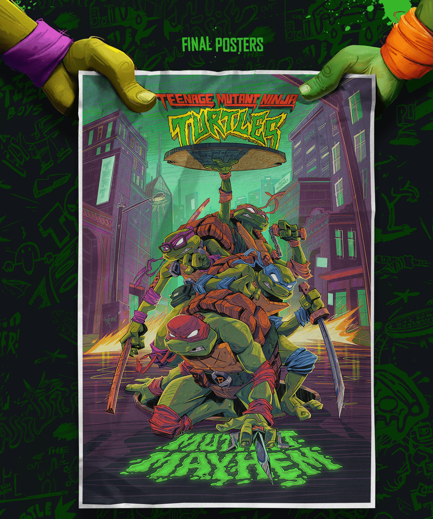 ninja Turtles  poster movie poster poster art TMNT mutant Poster Design ILLUSTRATION  teenage