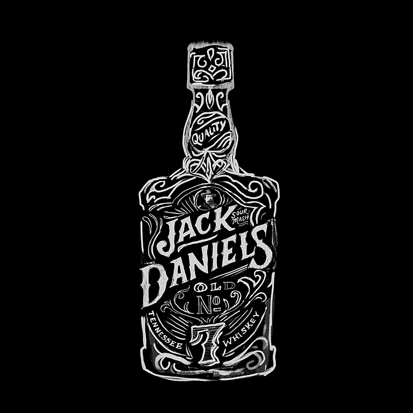 lucky brand jack daniels Whiskey Tennessee branding  Fashion  design art ILLUSTRATION  vintage
