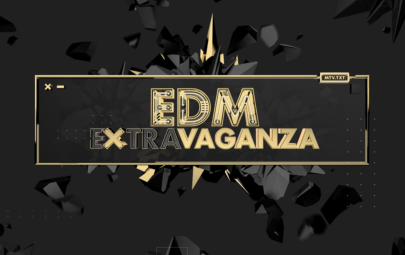 Mtv music show c4d Event Music Festival graphic design  motion graphic black and gold 3d animation edm