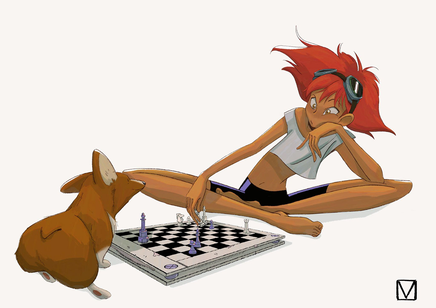 anime CDChallange characterillustration charactredesign chess Corgi cowboybeebop digitalart fanart illustrazione