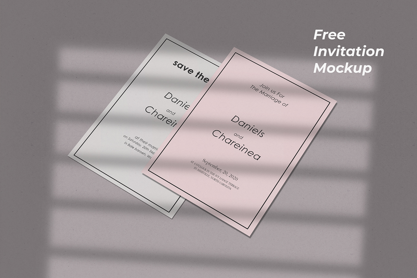 free Invitation Mockup party psd save the date suit wedding