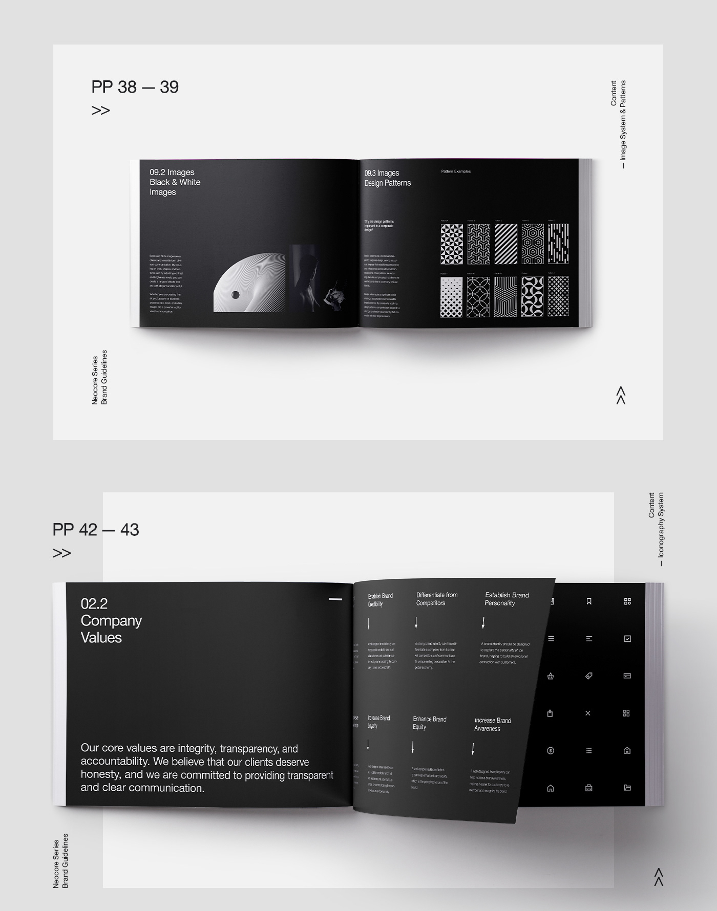 brand manual guidelines Corporate Design visual identity template download Minimalism helvetica swiss brochure