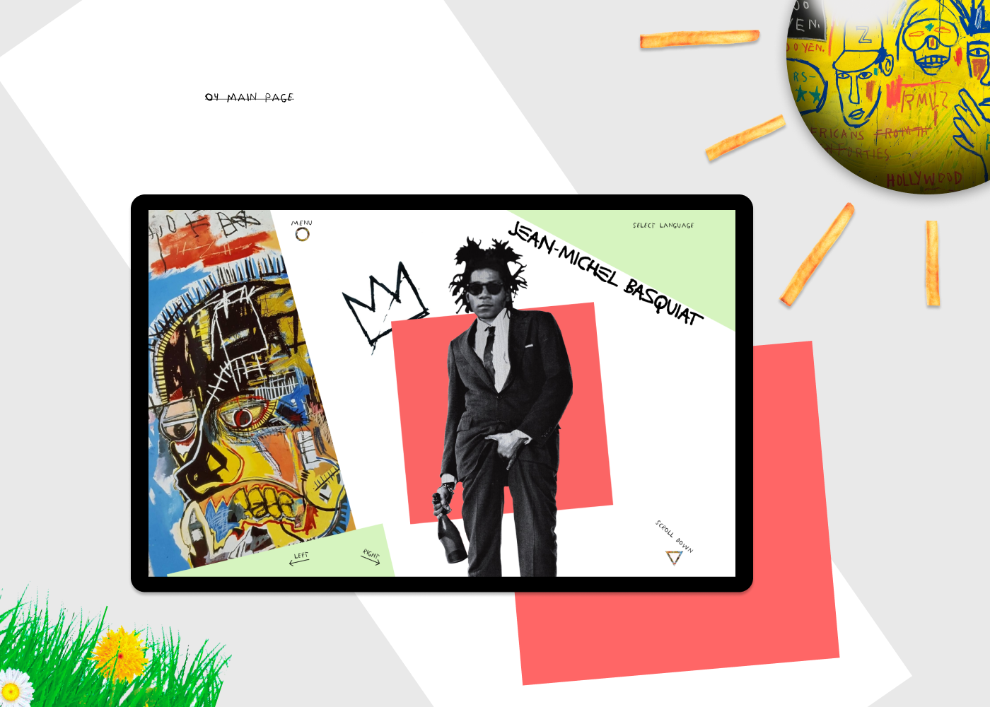 art Basquiat Jean-Michel Basquiat typography   mobile motion graphdesign modern Webdesign interactive