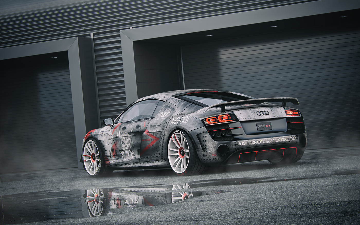 3D Audi automotive   carphotography CGI Military R8 Render retouch v10