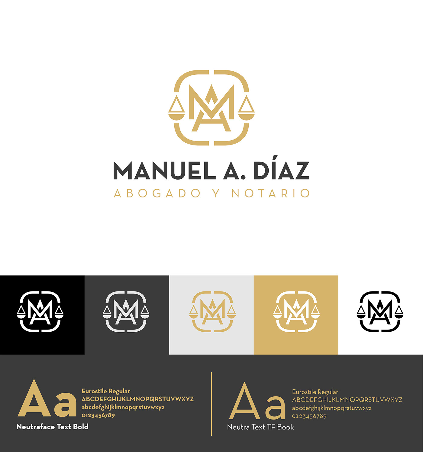 abogado Balanza brand design dorado elegante exito imagen corporativa Logotipo negro