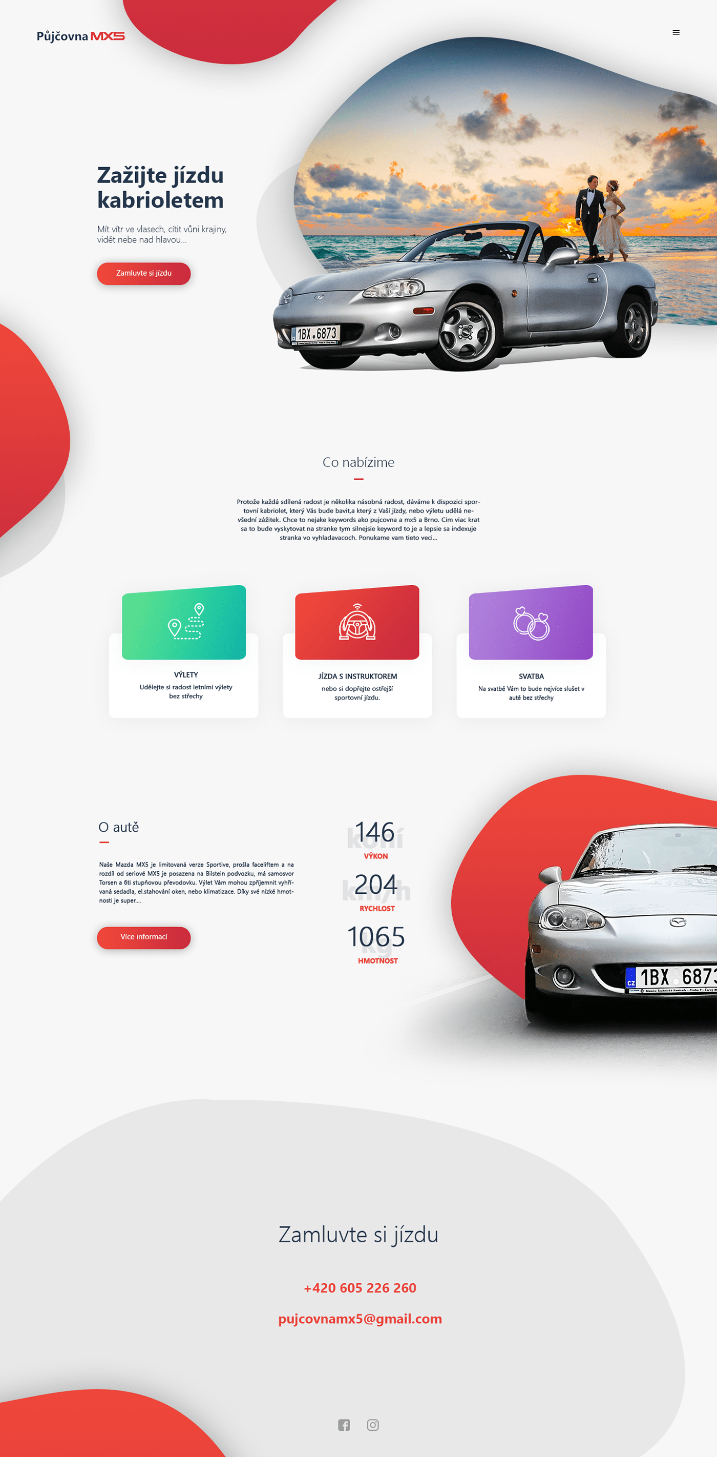 Car rental Webdesign mx5 Miata