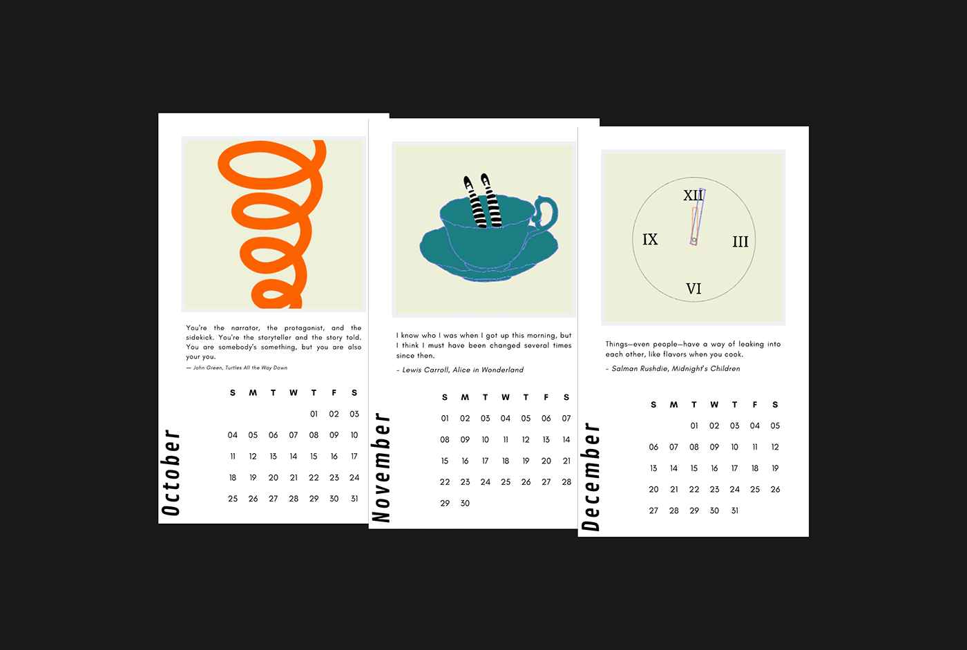 bookmark calendar Corporate Calendar Design illustrations visual design