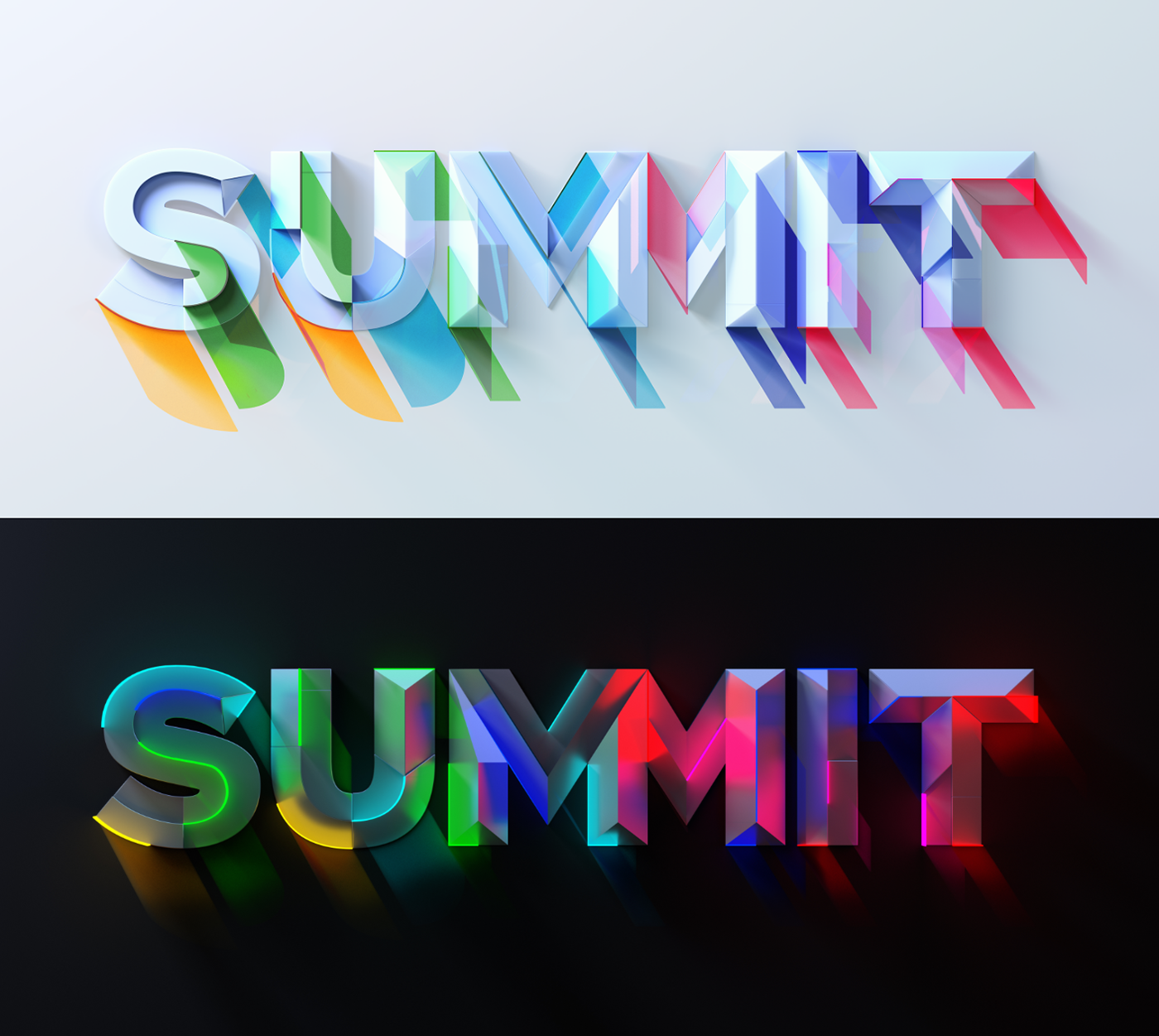 Adobe Summit Event colors light Digital Art  design branding  type shapes pattern
