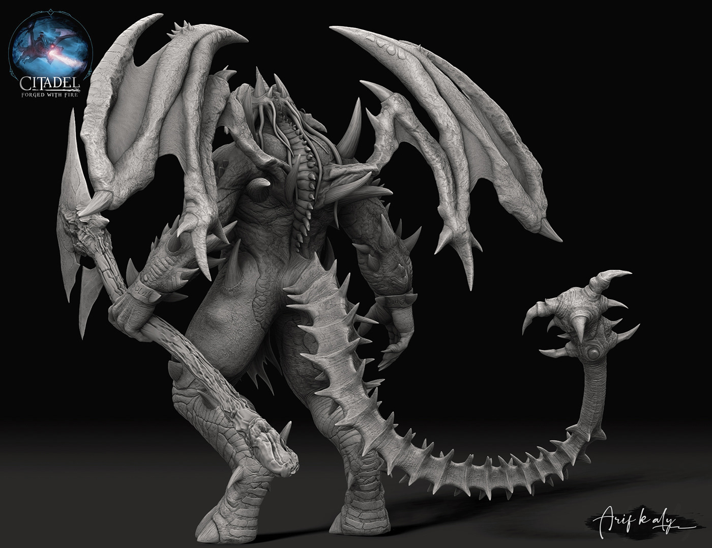 digital 3d creature Character design  demon Digital Art  Game Art 3D artwork fire art