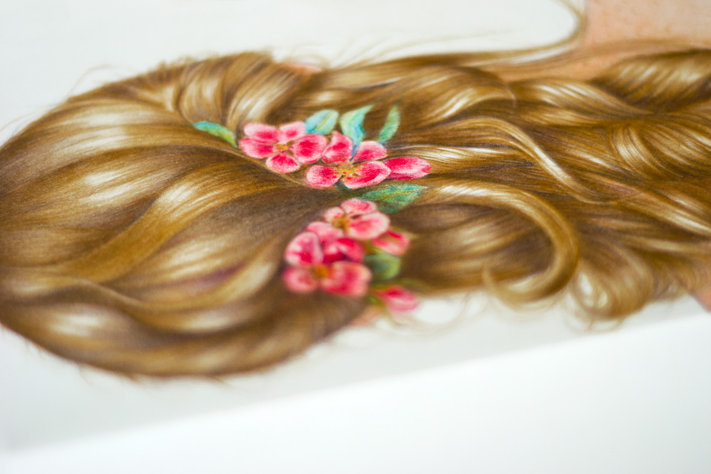 hair Flowers spring self-portrait
