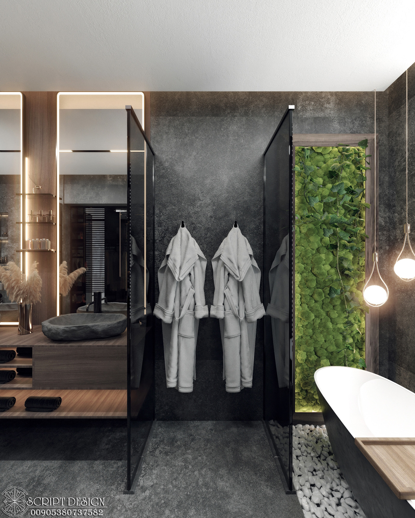 Interior design vray 3ds max bedroom design black and white