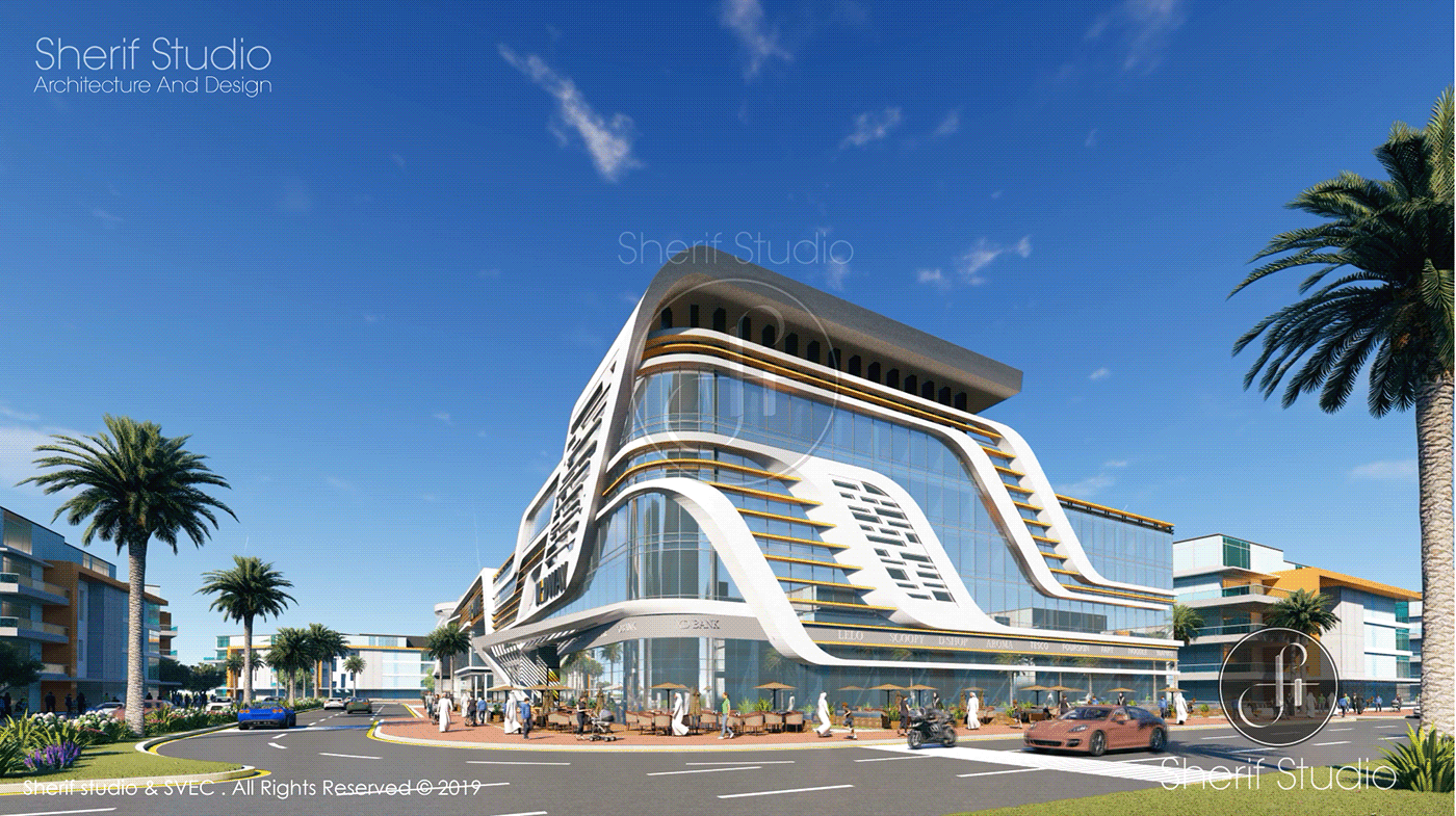 medical SketchUP design commercial mall modern architecture rendering 3D vray