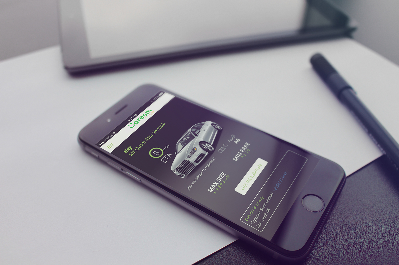 Careem careemcars mohdnourshahen app appleapp concept conceptapp ios concept Audi mercedes new behance jordan amman