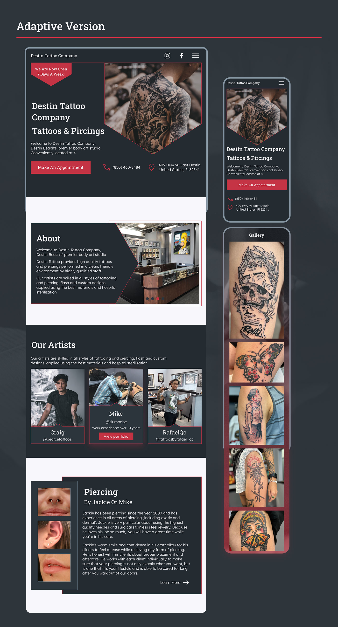 studio tattoo Tattoo Studio Web Design  piercing tatoo&piercing tatto salon