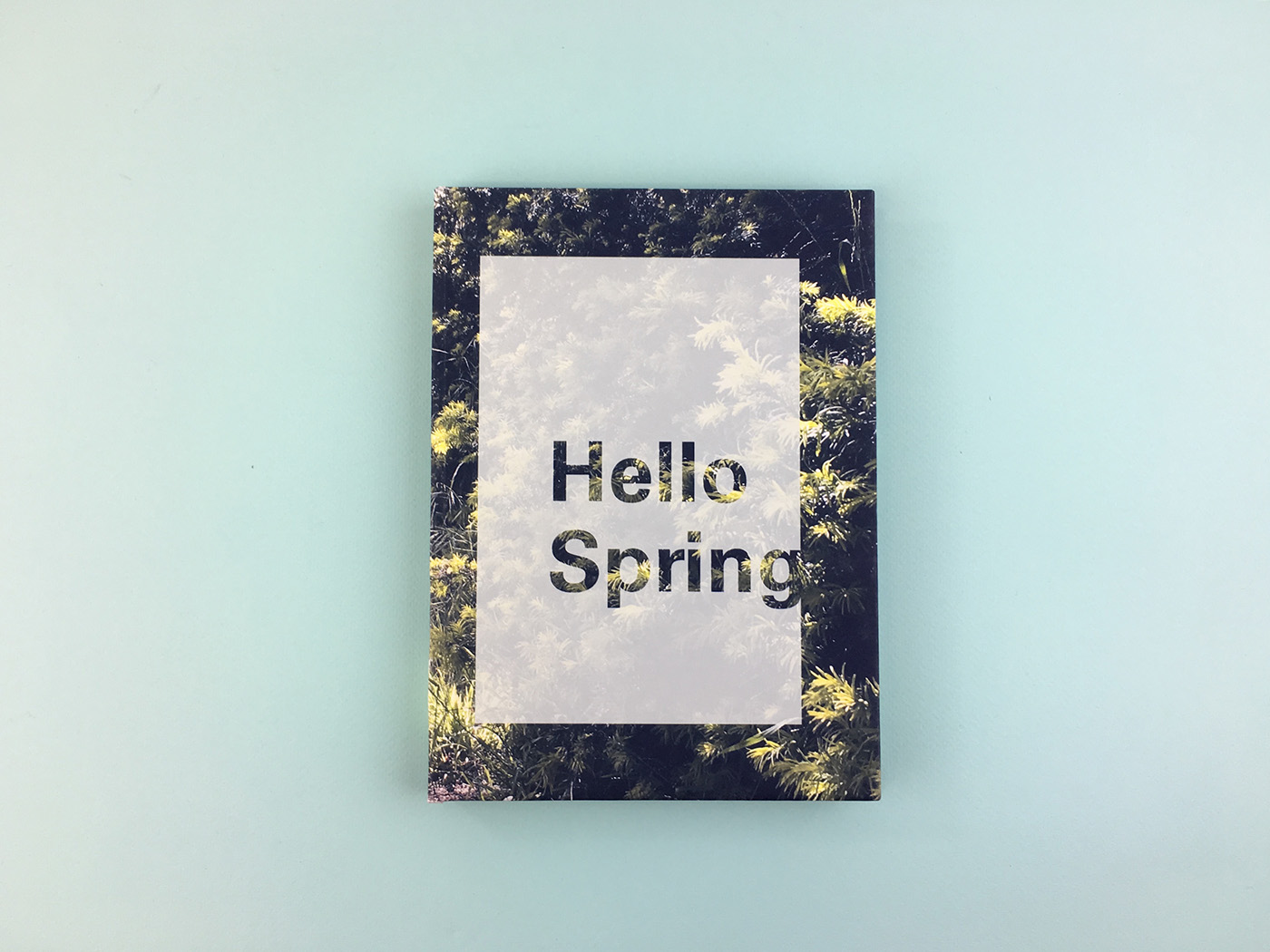 book cut out hello spring color typography   type