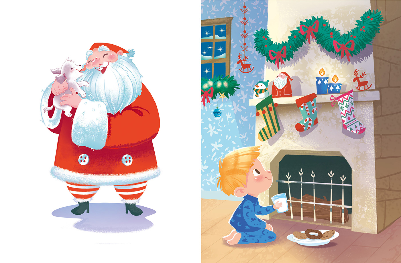children's book digital painting Character design  sweet ILLUSTRATION  photoshop Christmas Love Drawing  inspire