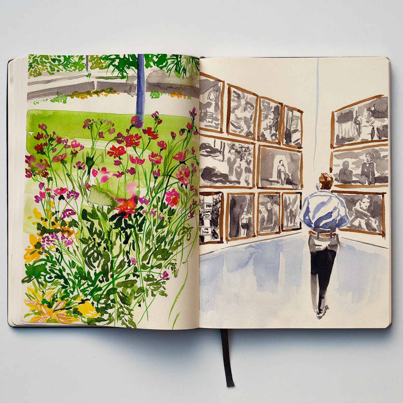 Düsseldorf ILLUSTRATION  inks museum paint painting   peterlindbergh sketch sketchbook sketching