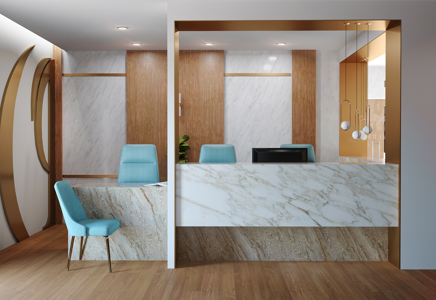 dental Interior luxury Mekano elegant relaxing gold modern Spa clinic