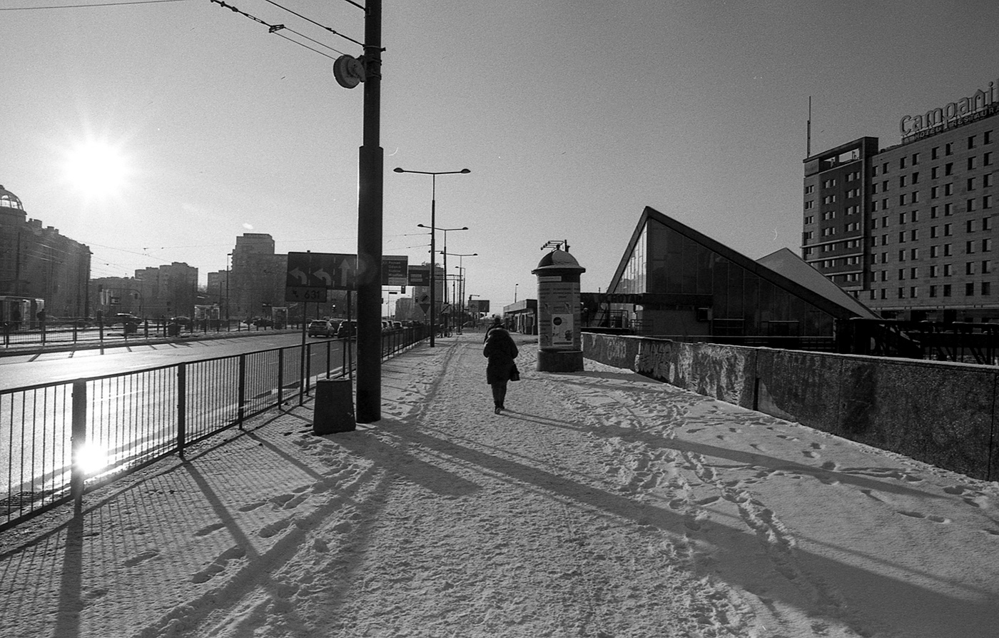 analog bnw Film   fomapan Nikon poland Street Urban warsaw winter