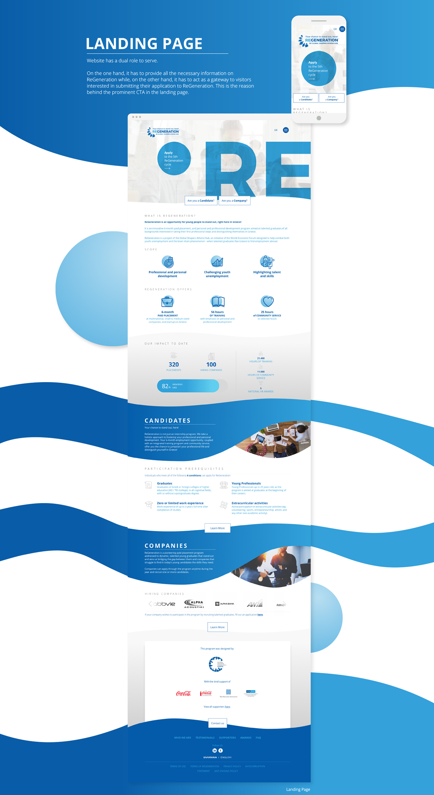 redesign Web Design  art direction  Platform curves animation  bubbles blue gradient Human Resources