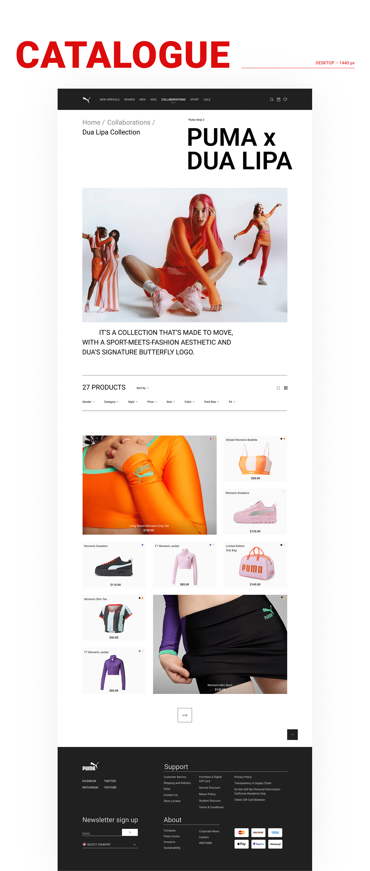 Clothing Collaboration e-commerce redesign sport store Web Design 
