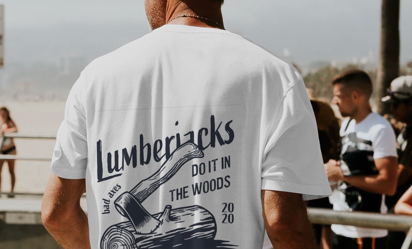 lumberjack print timber man wood