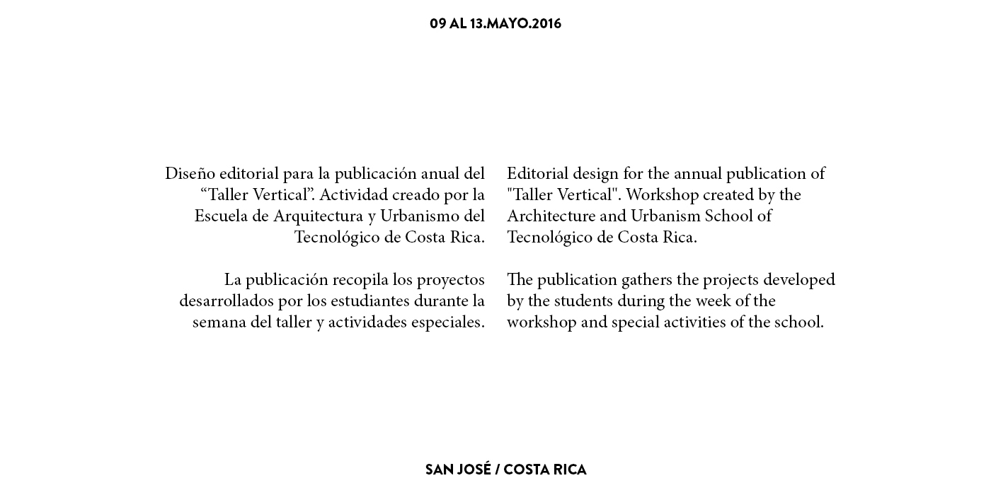 editorial design  Layout colors yearbook architecture Costa Rica Workshop contrast black blue