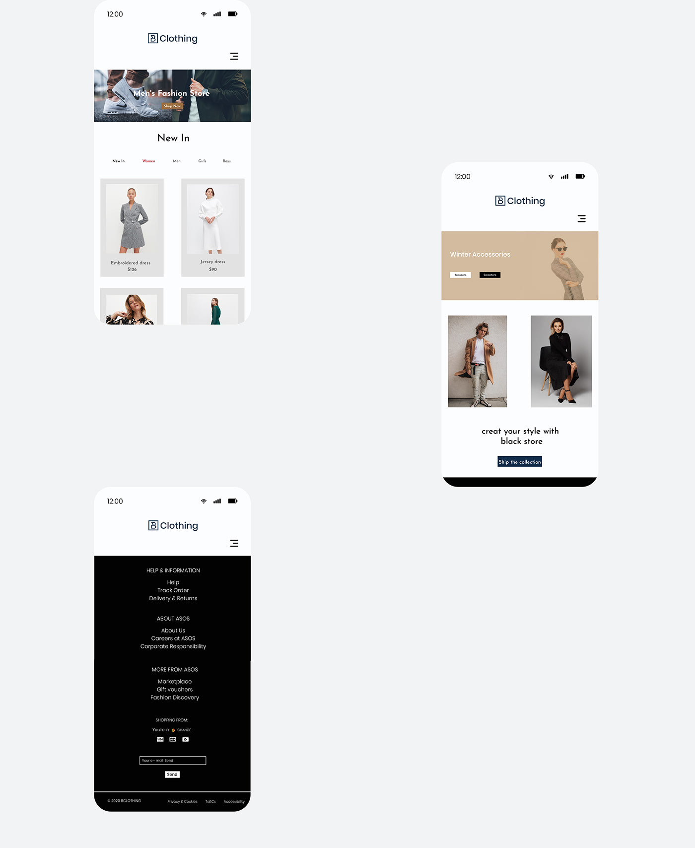 B Clothing clothing web site design E COMMERCE Fashion  minimalist UI ux Website Website Design