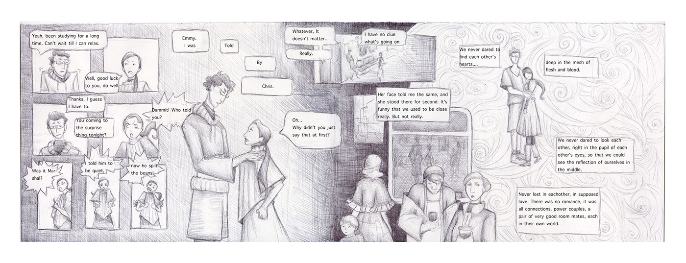 Graphic Novel Traditional media ink Dystopian black and white