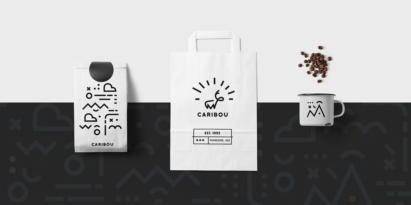 KPU Student work graphic design  Rebrand Caribou Coffee Caribou Coffee brand identity logo Brand Design