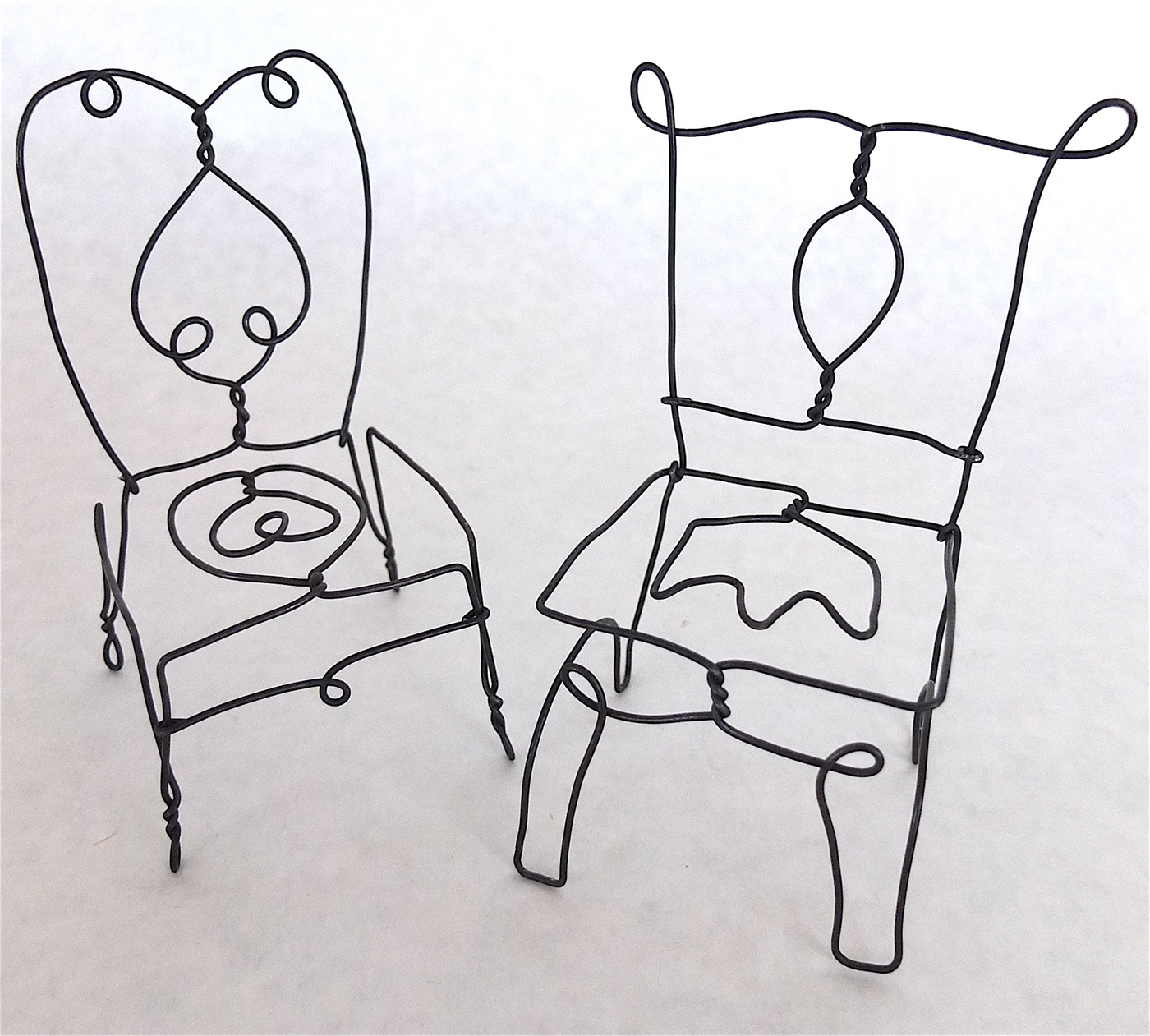 sculpture chair improvise wire Miniature