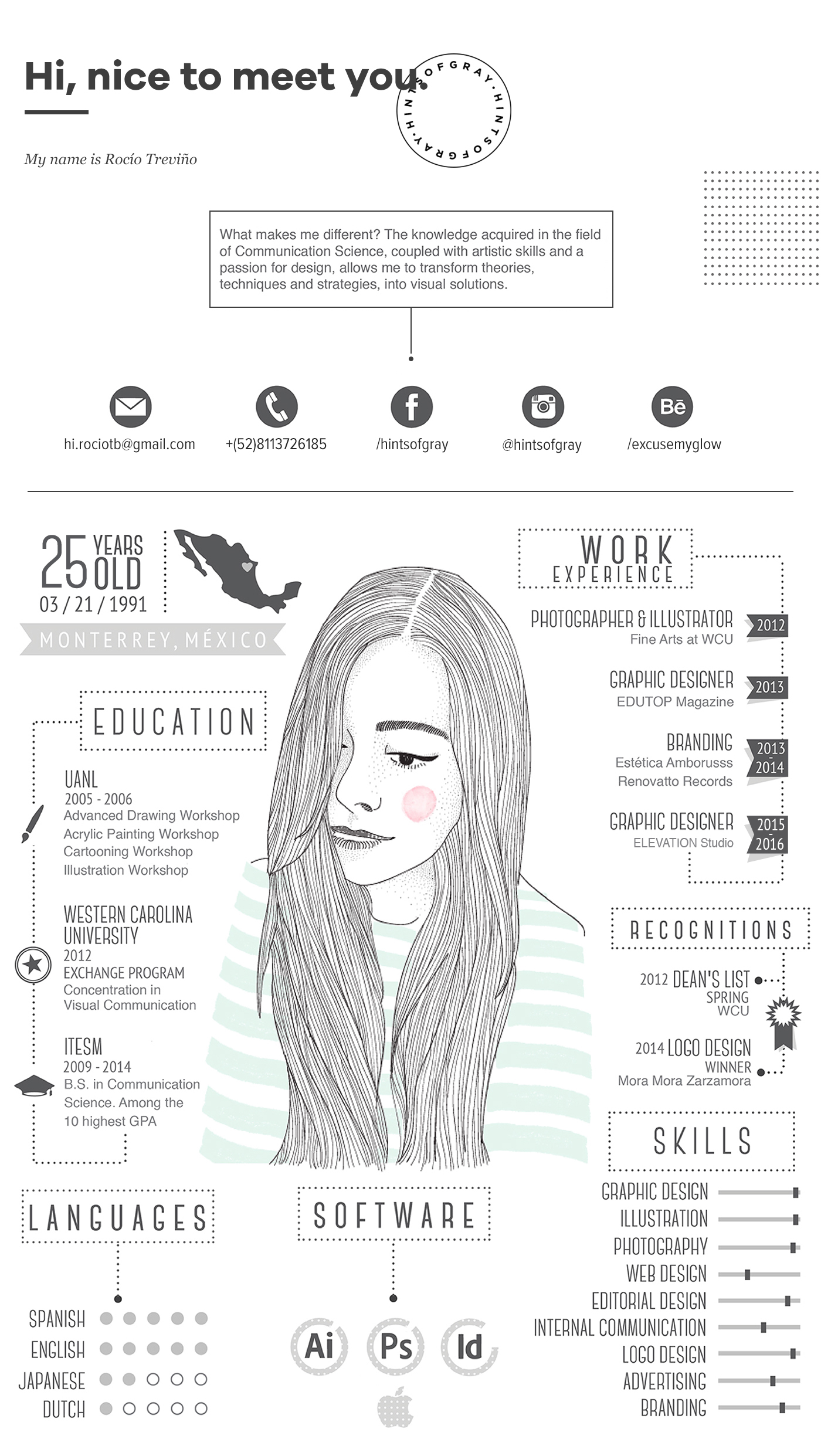 Curriculum Vitae CV Resume personal branding personal curriculum logo portfolio self branding portafolio diseño gráfico ilustracion monterrey mexico Self Promotion