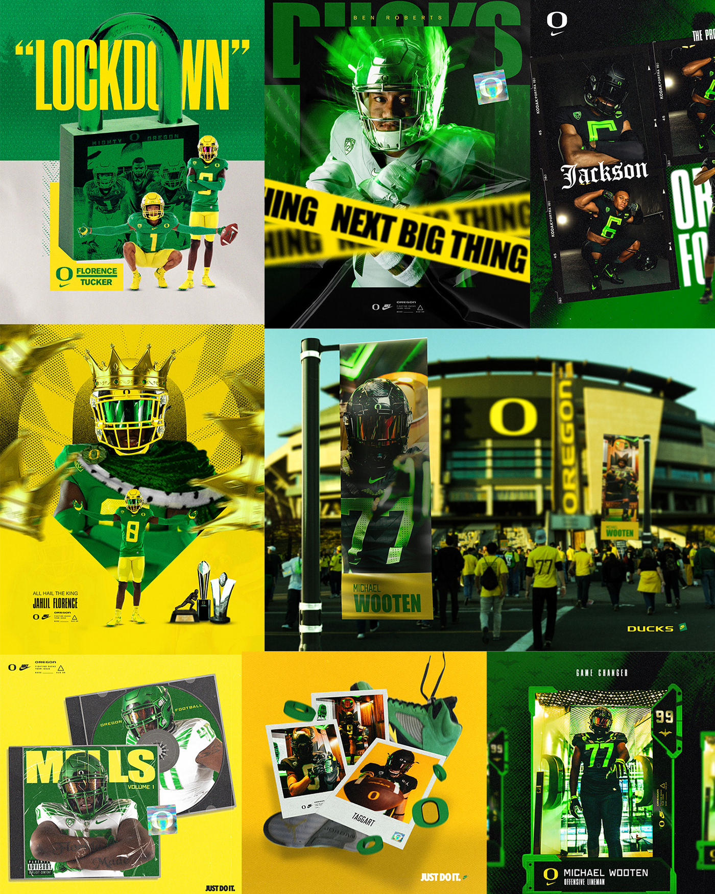 college football graphic design  Oregon Recruiting Graphics sports creative Sports Design