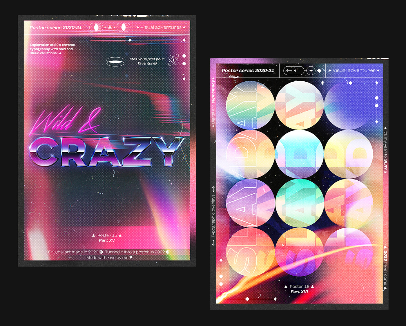 Digital Art  poster typography   visual art graphic design  neon Retro gradient posters