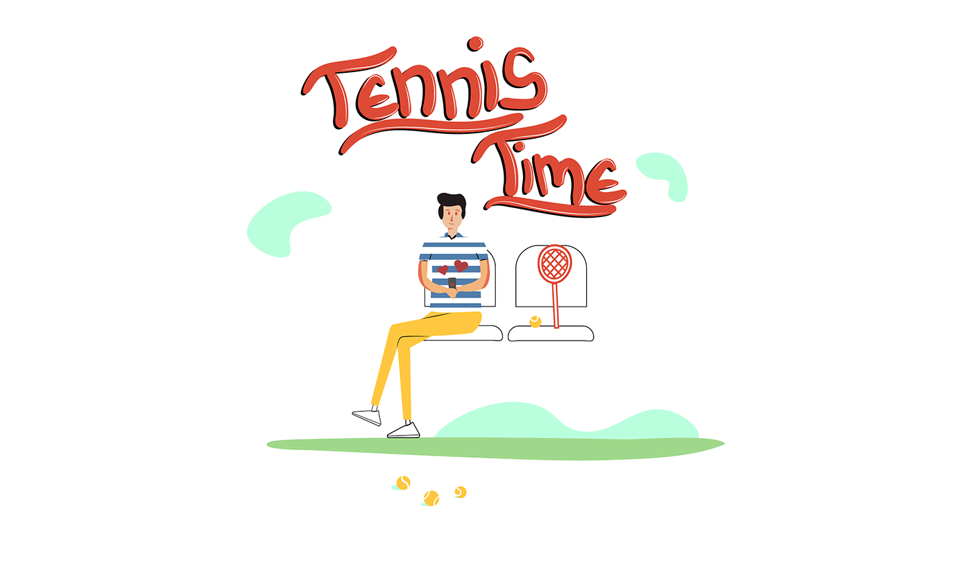 ILLUSTRATION  graphic design  vector Poster Design web illustration Character design  sport sports tennis wimbledon