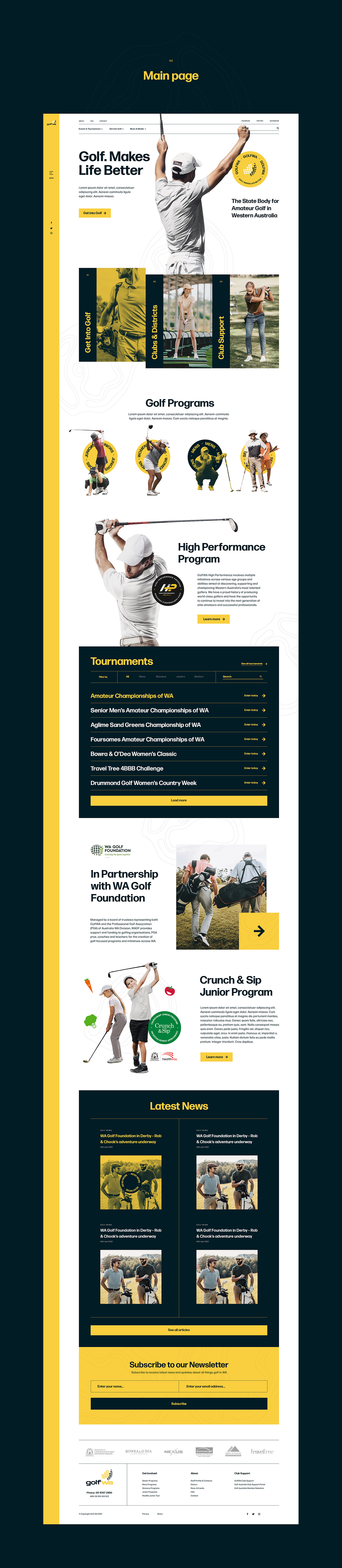golf Golf Club perth UI/UX ux Web Design  Website western australia