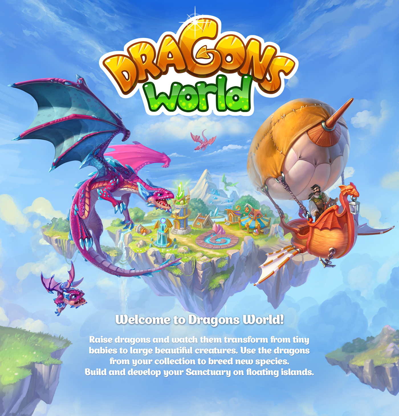 Dragons' World social quantum ILLUSTRATION  Game Art SQ characters dragon