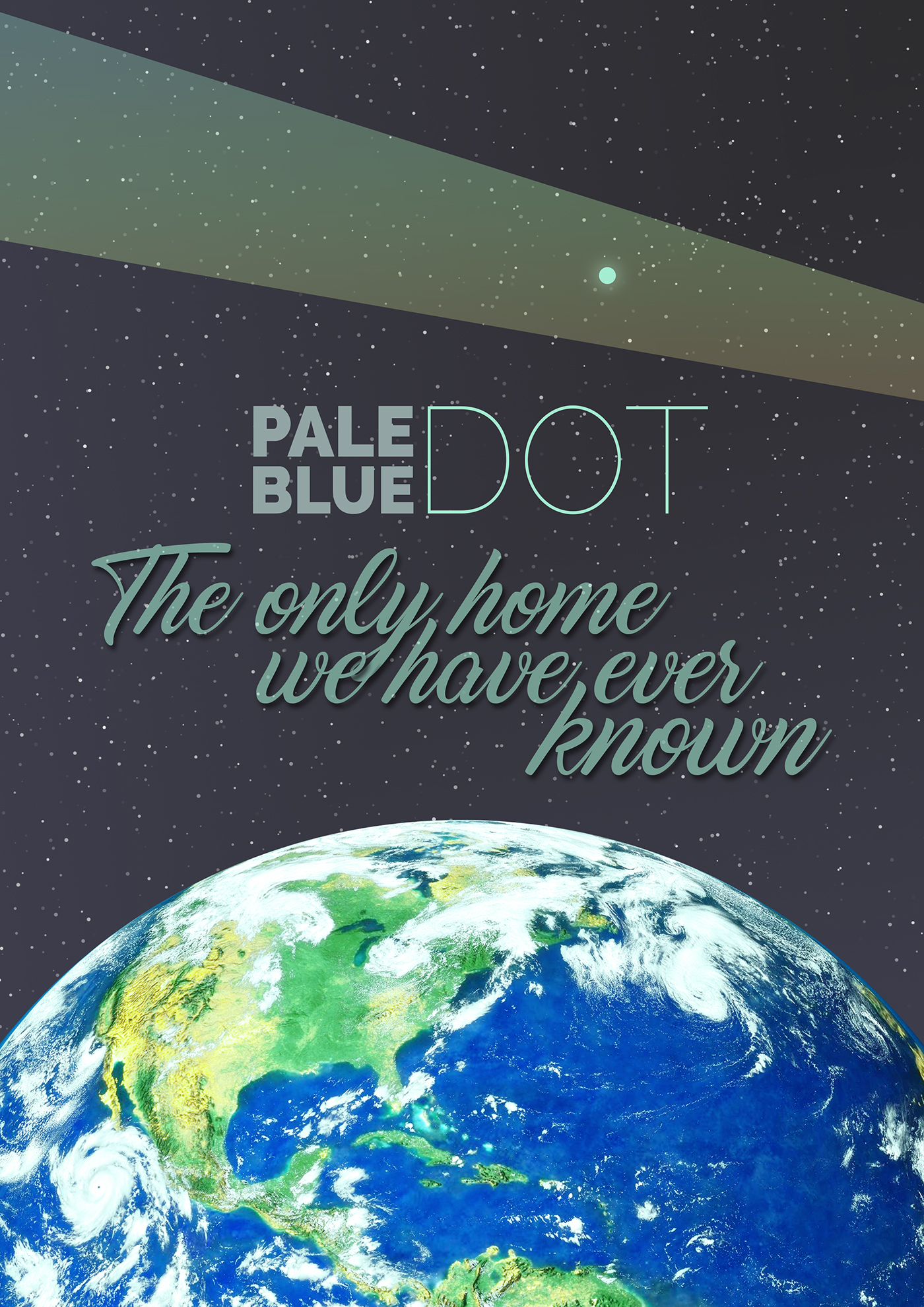 earth pale blue dot depiction Flat Depiction flat poster