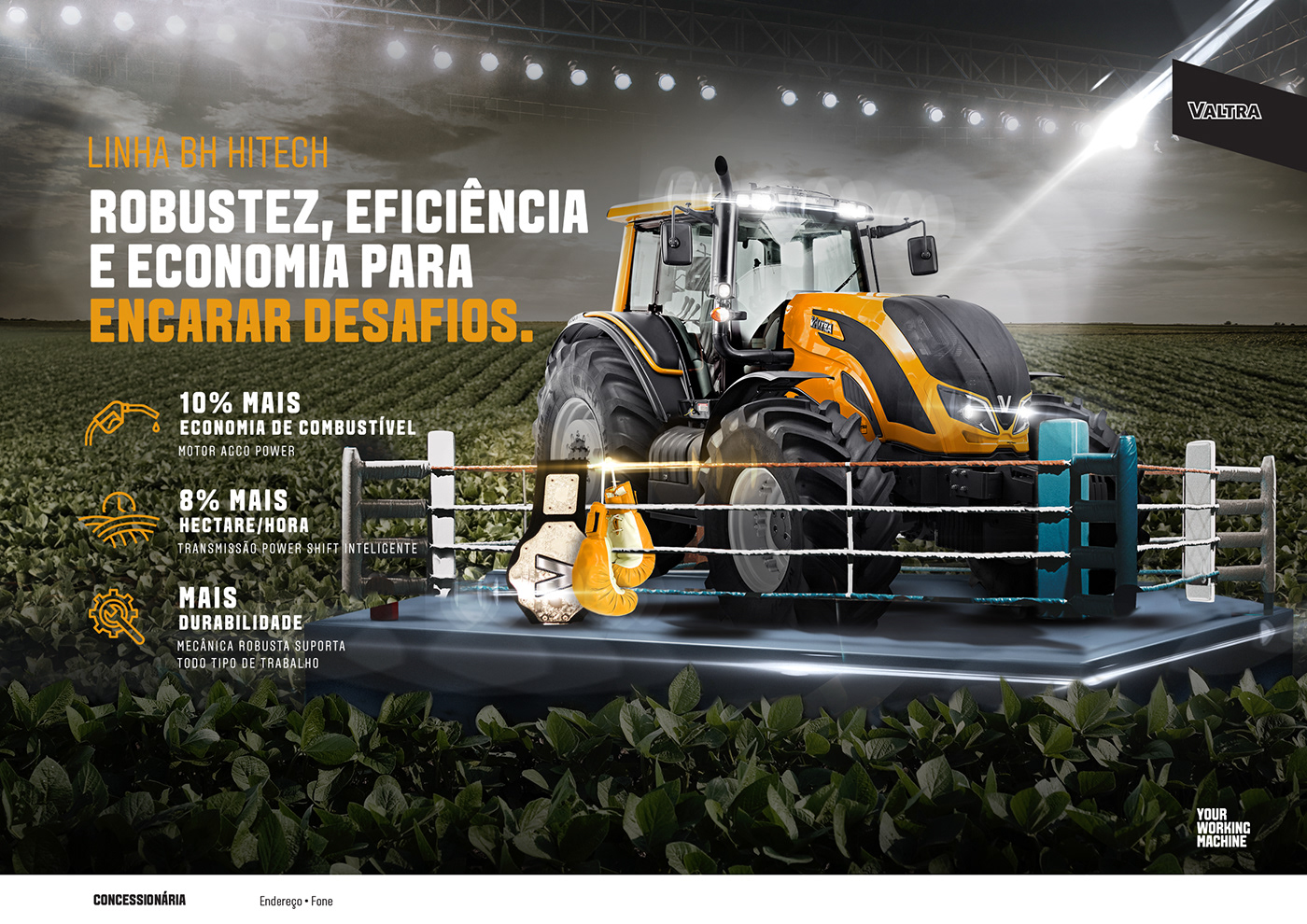 agricultura Agro anúncio Campanha de produto trator valtra