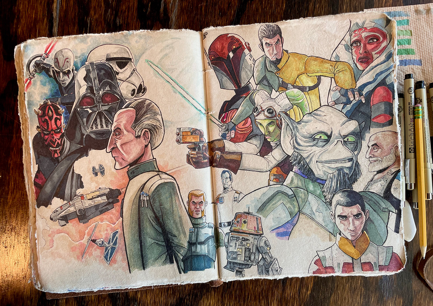 disney star wars coloring ILLUSTRATION  inking markers rebels Star Wars fan art