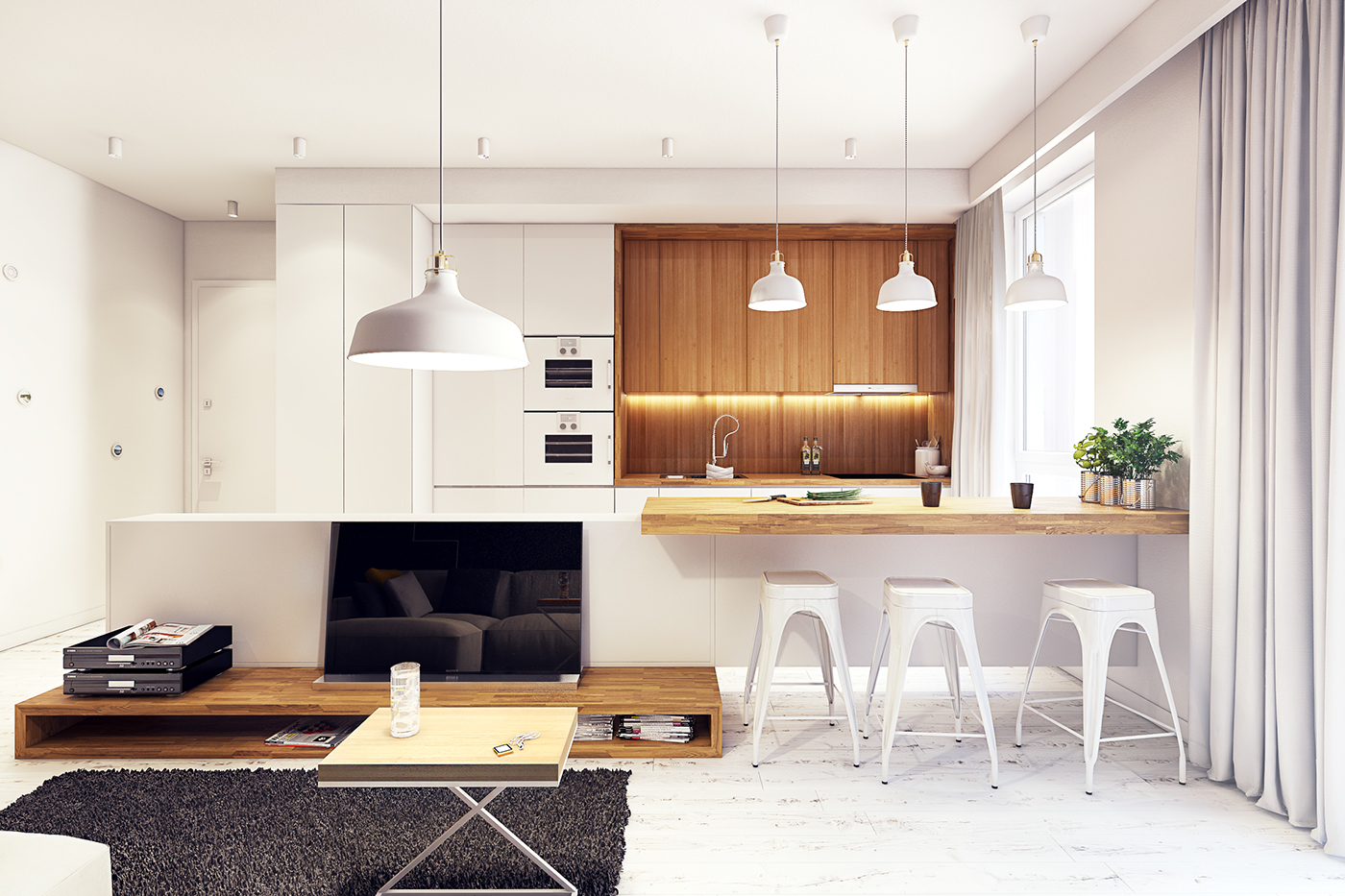 home design living White color wood Interior