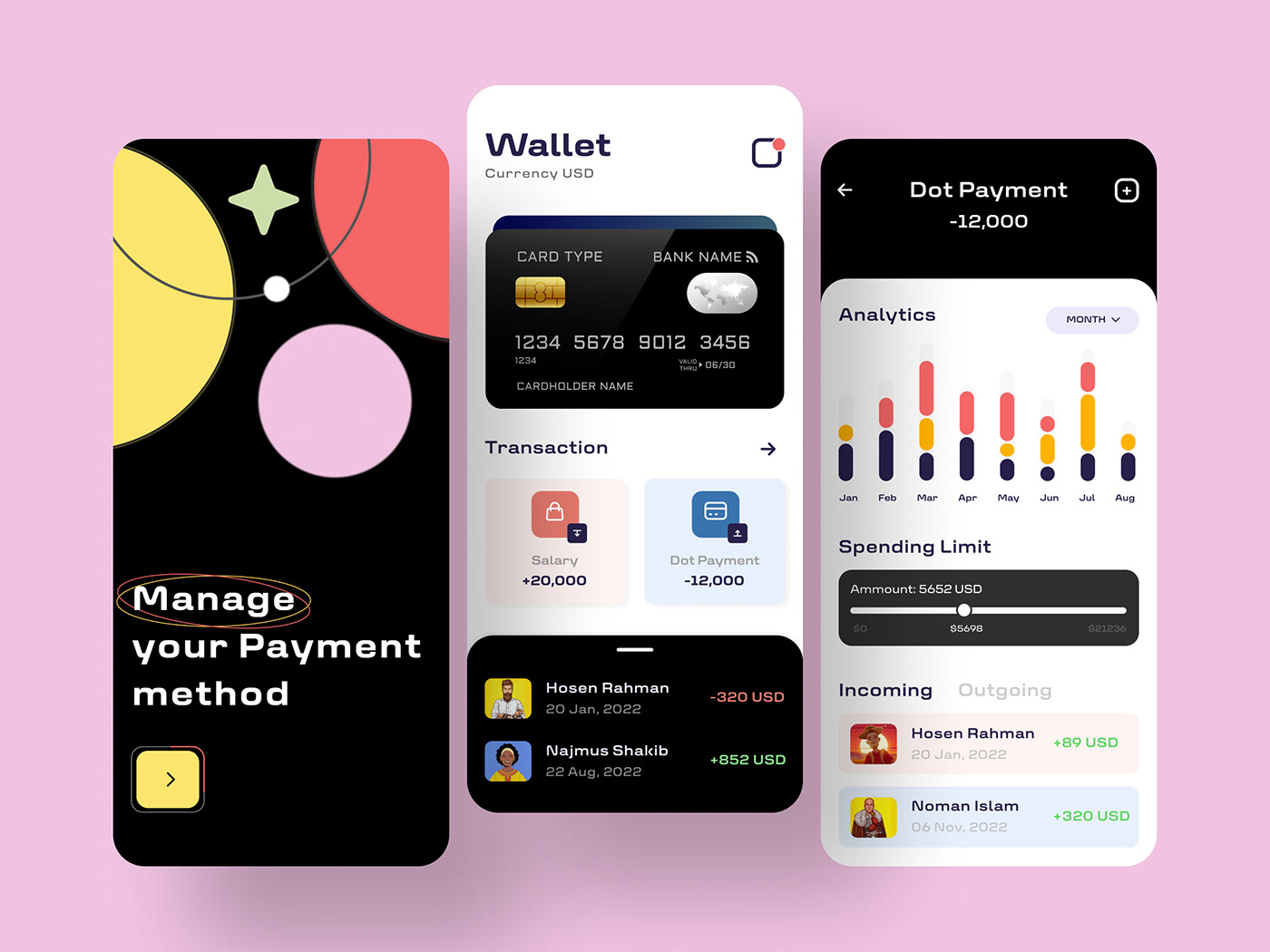 app design banking app credit card debitcard finance app mobile Mobile app payment user experience WALLET