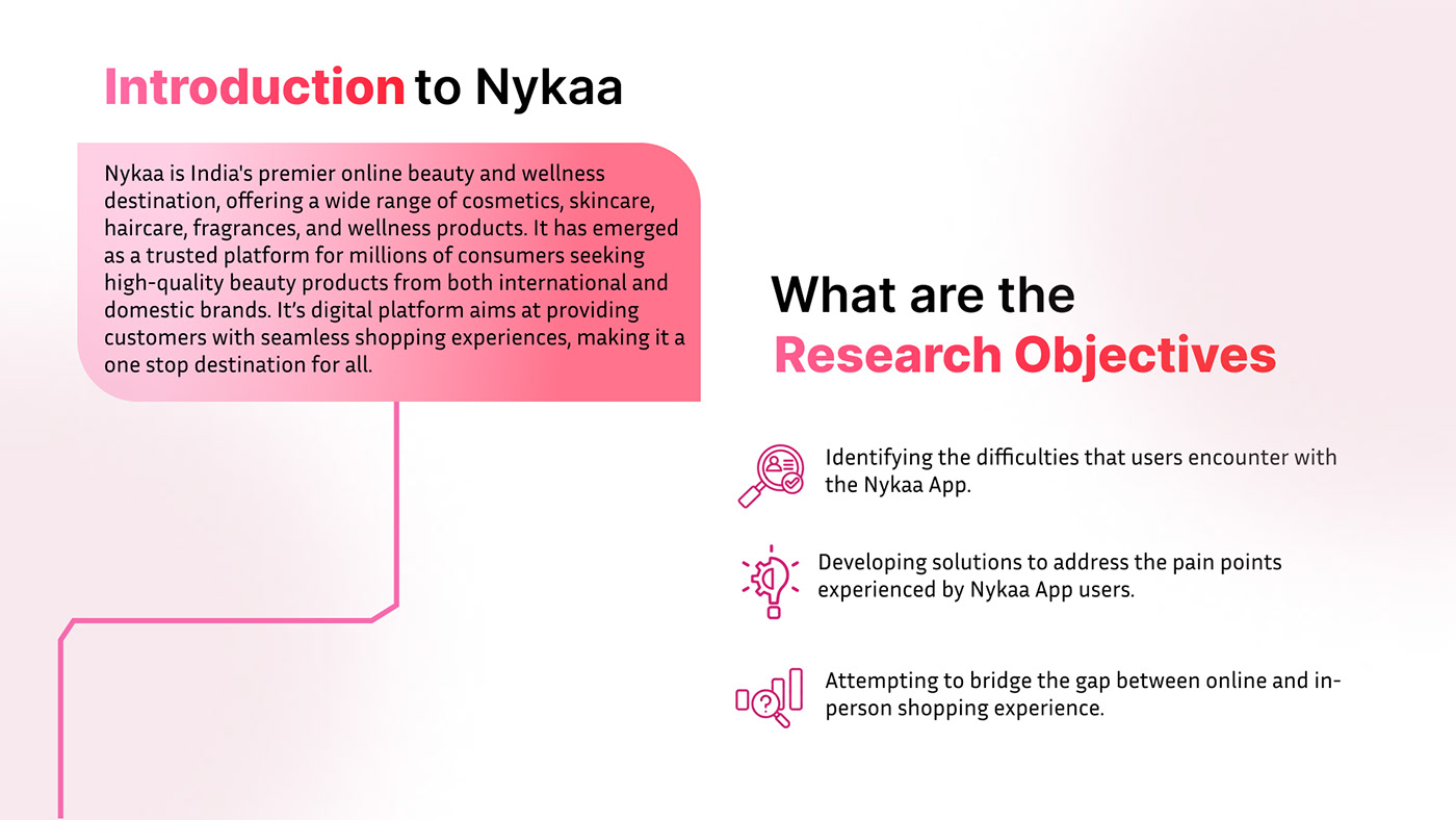 nykaa UI/UX app design redesign rebranding makeup pink app user journey map personas mental model