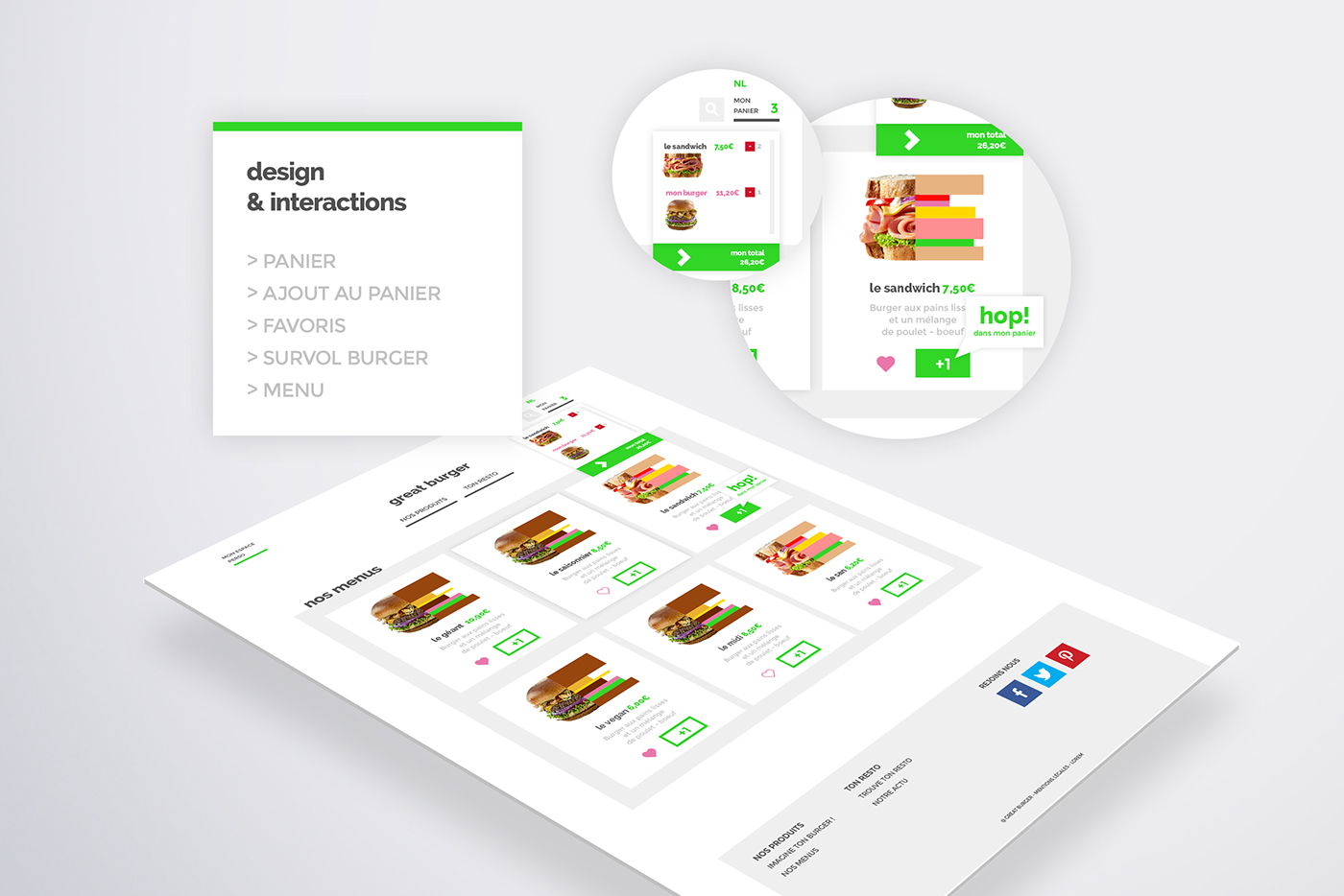 Web Design  Web design great burger burger Interface site web site Imagine customiser Layout Mégane Mareschal