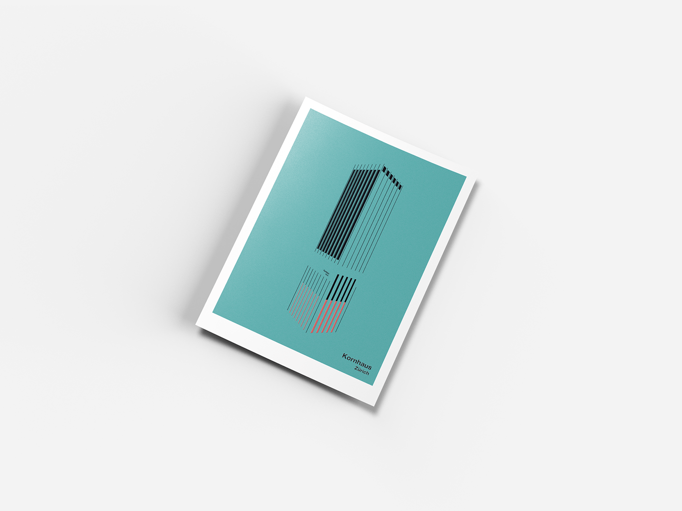 architecture Kornhaus minimal illustration poster risography swiss Zurich