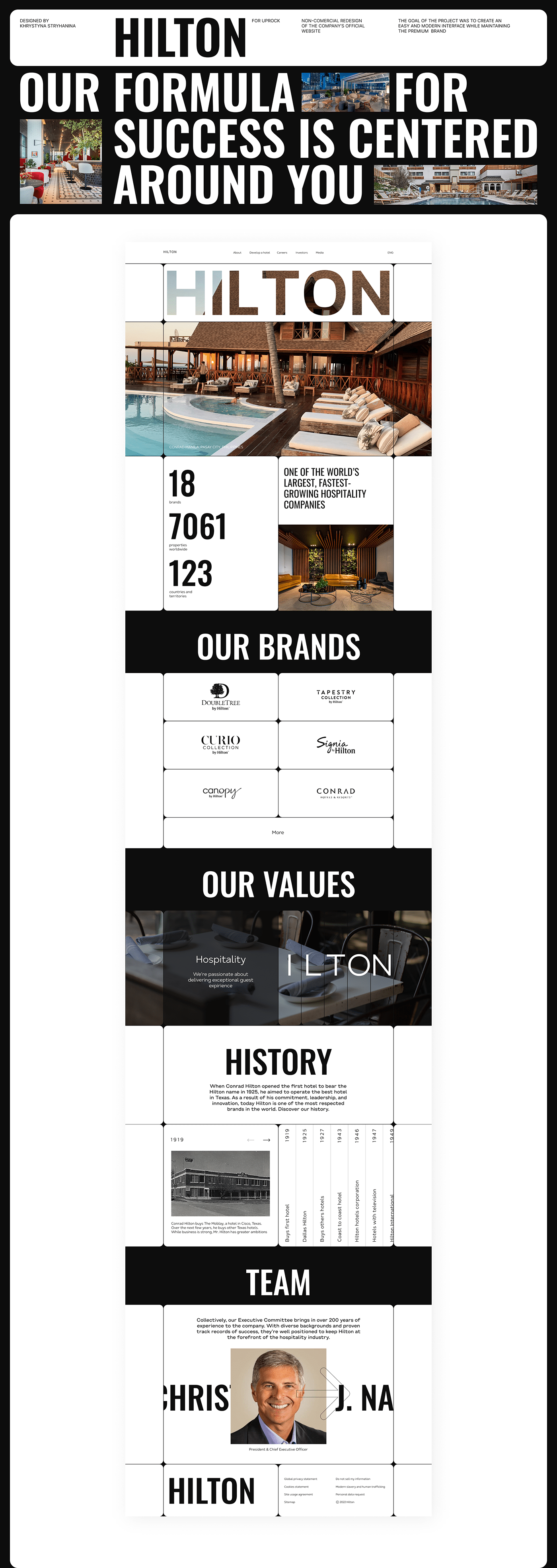 corporate website Hilton redesign ui design UX design ux/ui