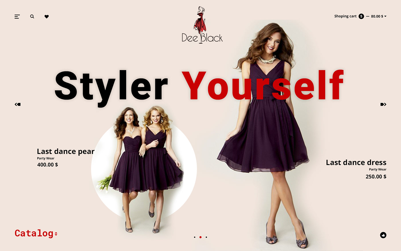 Fashion  red black UI/UX Clothing dress ladies Ecommerce Shopping cart