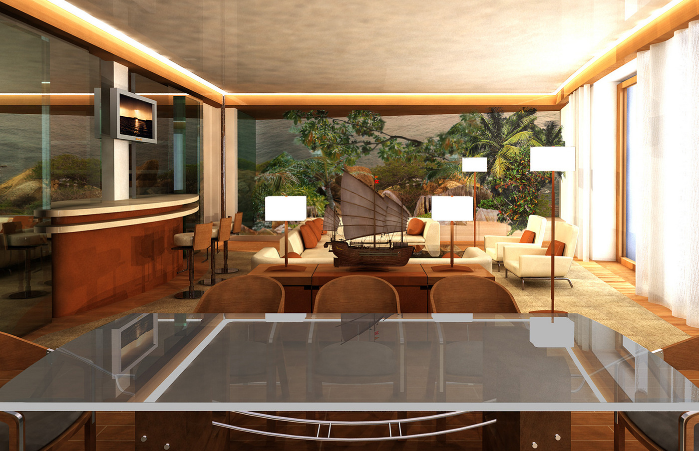luxury interiors yacht interior yacht modern interior wood Design furniture E.KO.